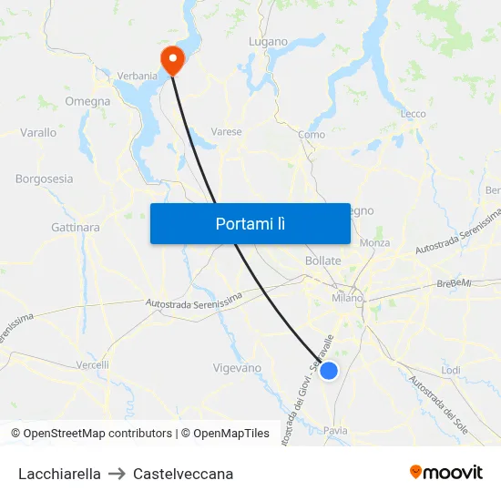 Lacchiarella to Castelveccana map