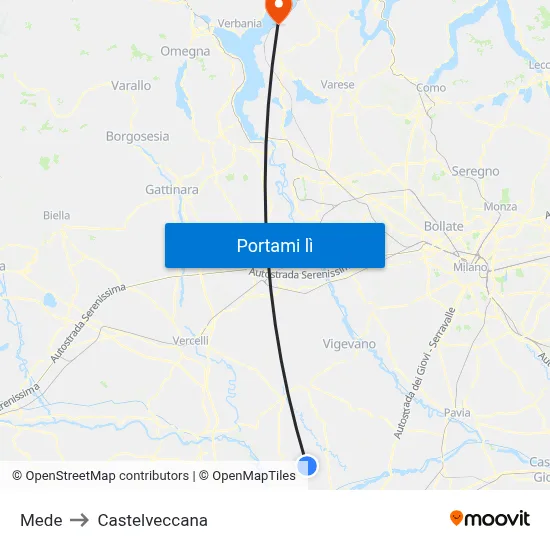 Mede to Castelveccana map