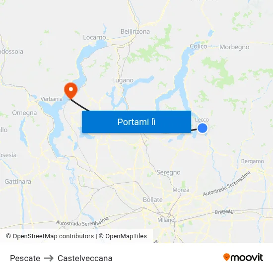 Pescate to Castelveccana map