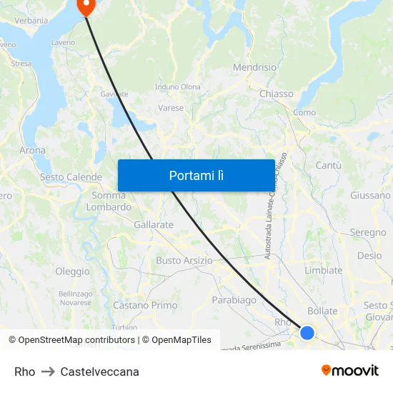 Rho to Castelveccana map