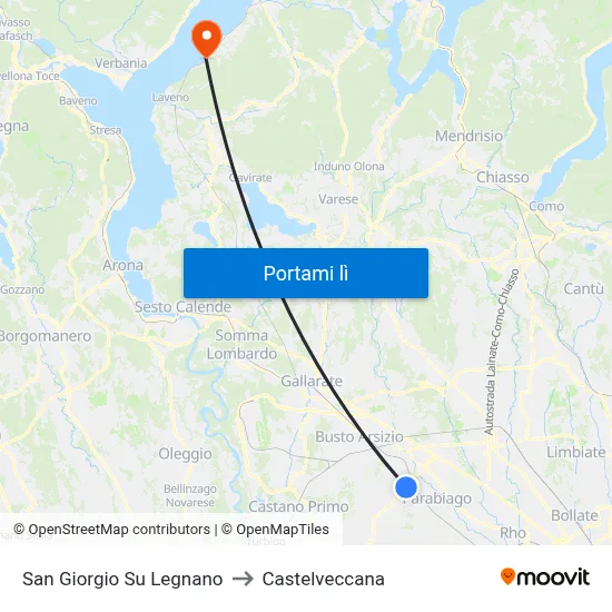 San Giorgio Su Legnano to Castelveccana map
