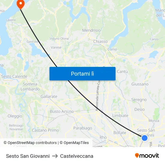 Sesto San Giovanni to Castelveccana map