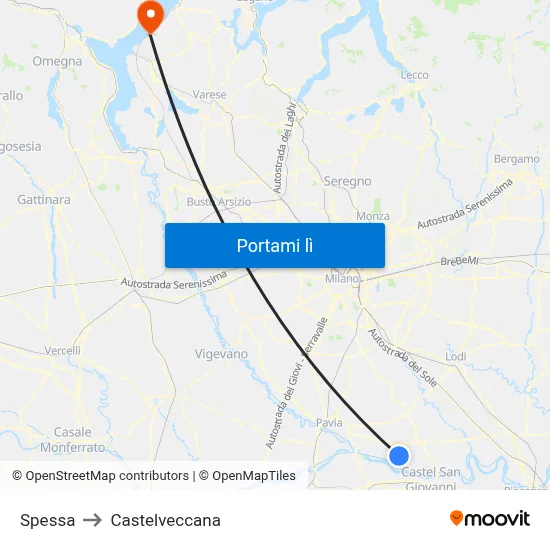 Spessa to Castelveccana map