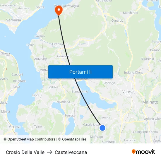 Crosio Della Valle to Castelveccana map