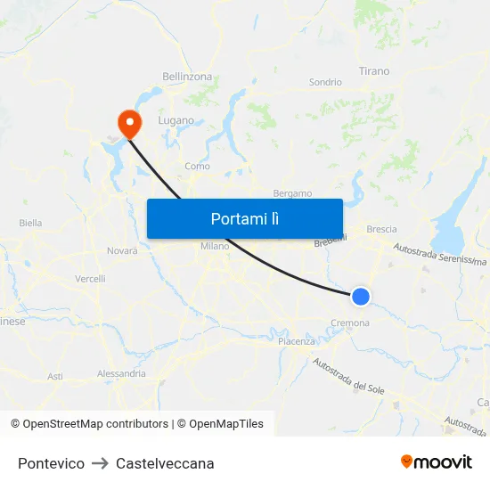 Pontevico to Castelveccana map