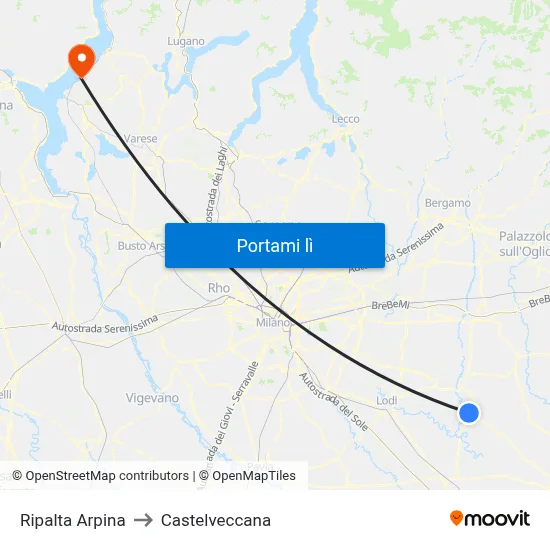 Ripalta Arpina to Castelveccana map