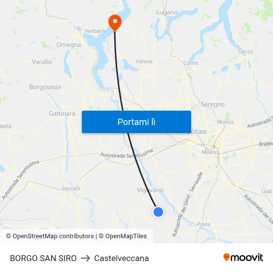 BORGO SAN SIRO to Castelveccana map