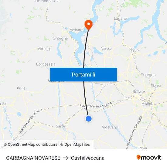 GARBAGNA NOVARESE to Castelveccana map