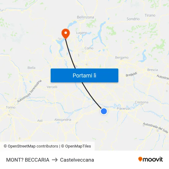 MONT? BECCARIA to Castelveccana map