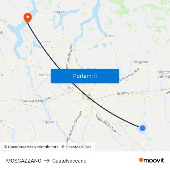 MOSCAZZANO to Castelveccana map