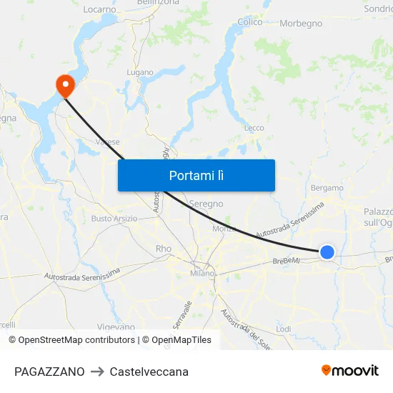 PAGAZZANO to Castelveccana map