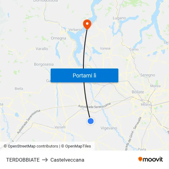 TERDOBBIATE to Castelveccana map