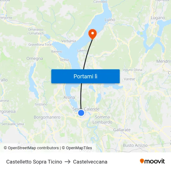 Castelletto Sopra Ticino to Castelveccana map