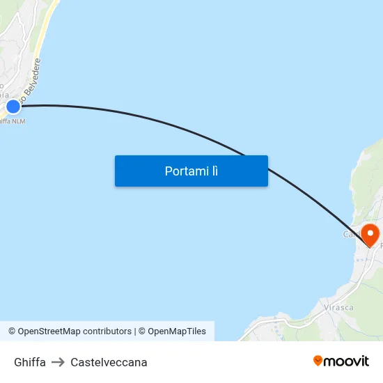 Ghiffa to Castelveccana map