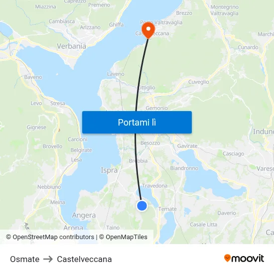 Osmate to Castelveccana map