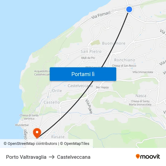 Porto Valtravaglia to Castelveccana map