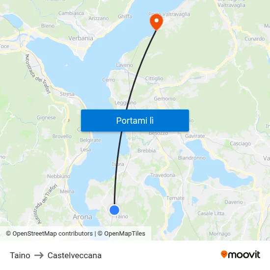 Taino to Castelveccana map