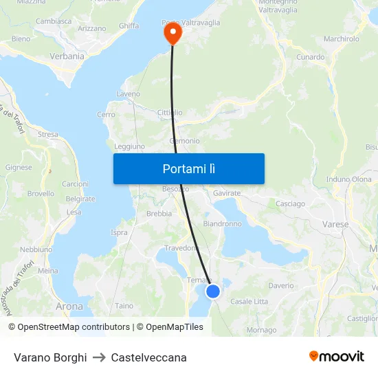 Varano Borghi to Castelveccana map