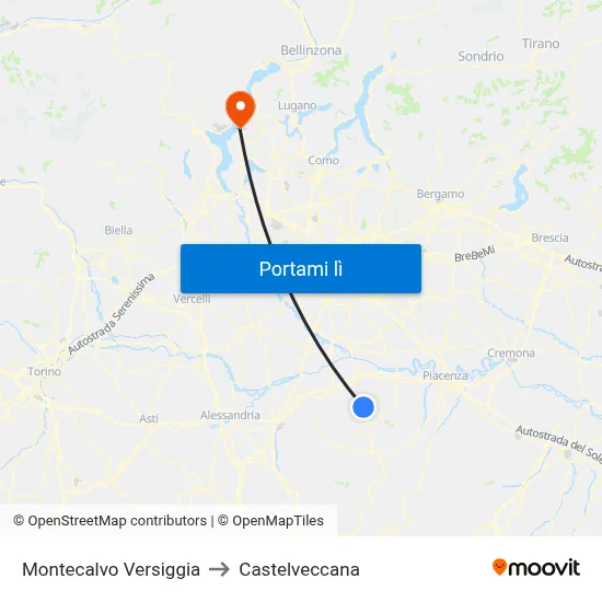 Montecalvo Versiggia to Castelveccana map