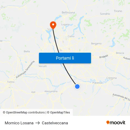 Mornico Losana to Castelveccana map