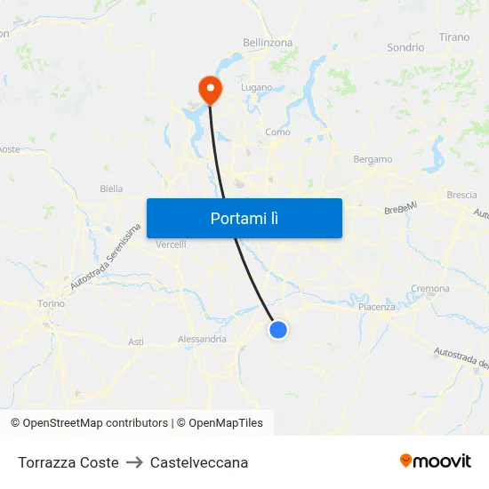 Torrazza Coste to Castelveccana map