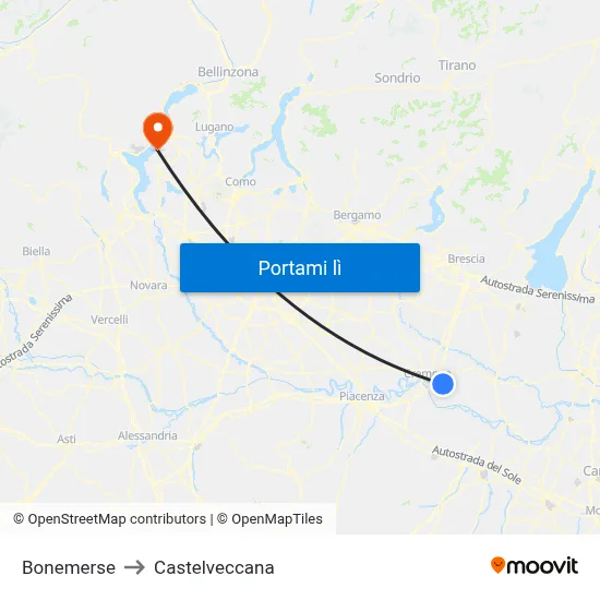 Bonemerse to Castelveccana map