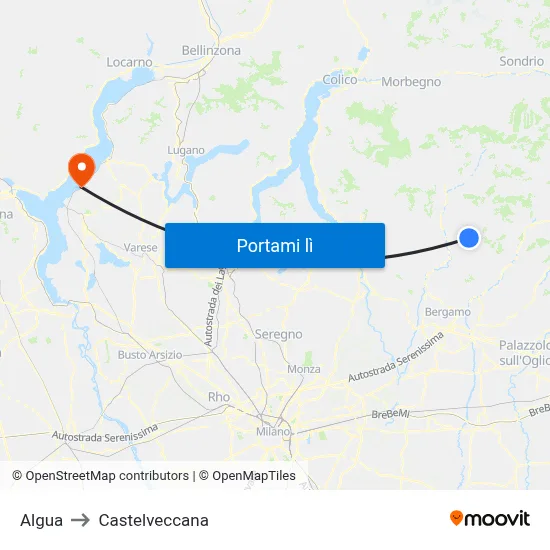Algua to Castelveccana map