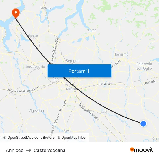 Annicco to Castelveccana map