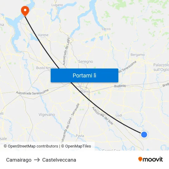 Camairago to Castelveccana map