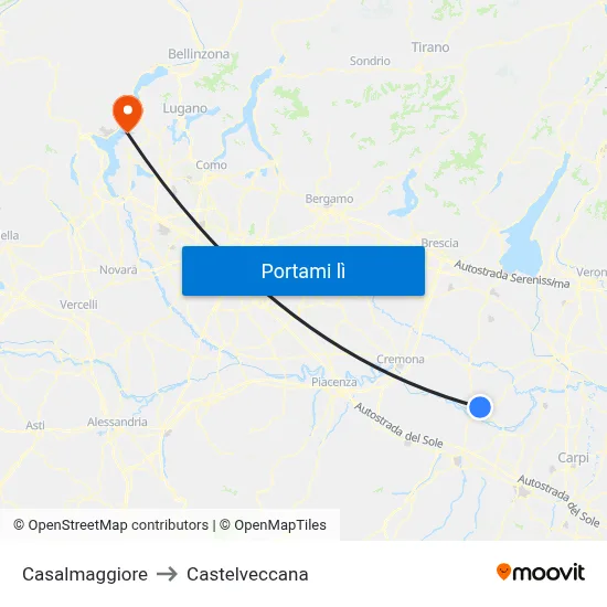 Casalmaggiore to Castelveccana map