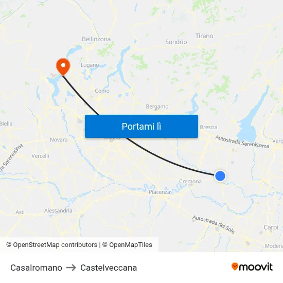 Casalromano to Castelveccana map