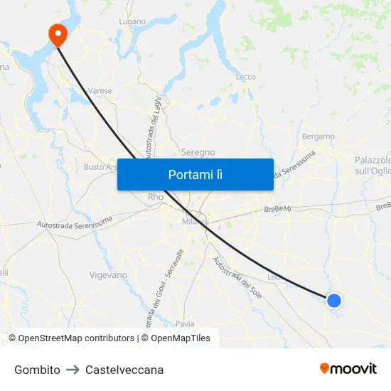 Gombito to Castelveccana map