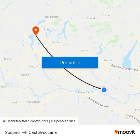 Sospiro to Castelveccana map