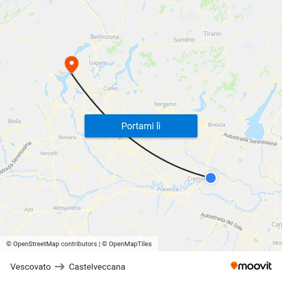 Vescovato to Castelveccana map
