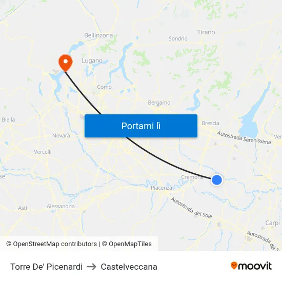 Torre De' Picenardi to Castelveccana map