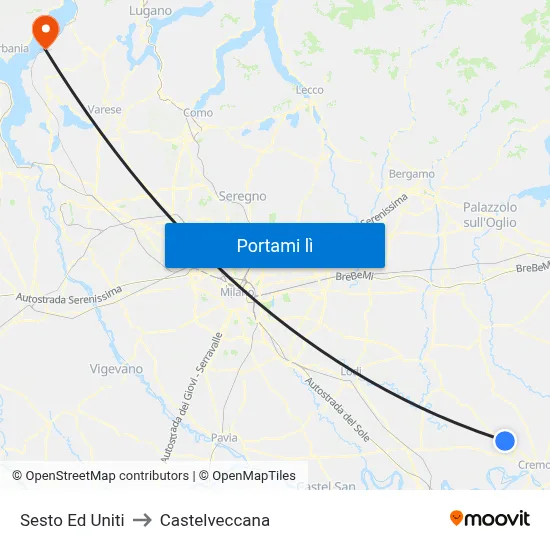 Sesto Ed Uniti to Castelveccana map