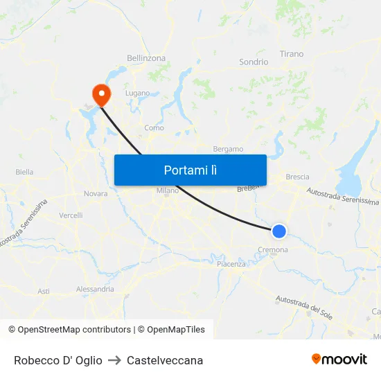 Robecco D' Oglio to Castelveccana map
