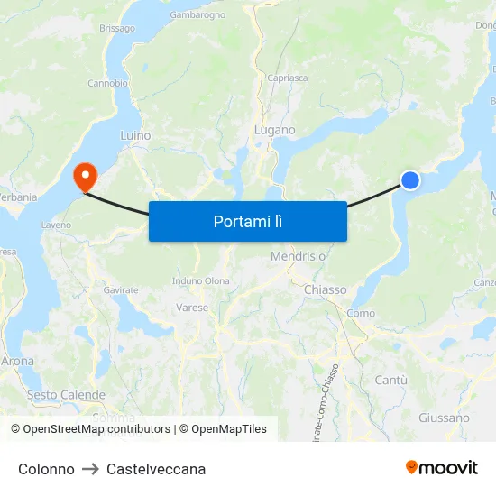 Colonno to Castelveccana map