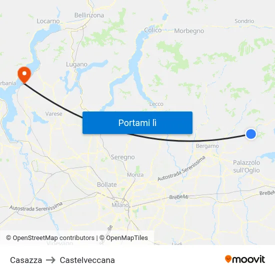 Casazza to Castelveccana map