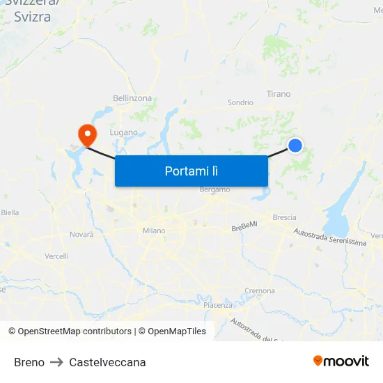 Breno to Castelveccana map