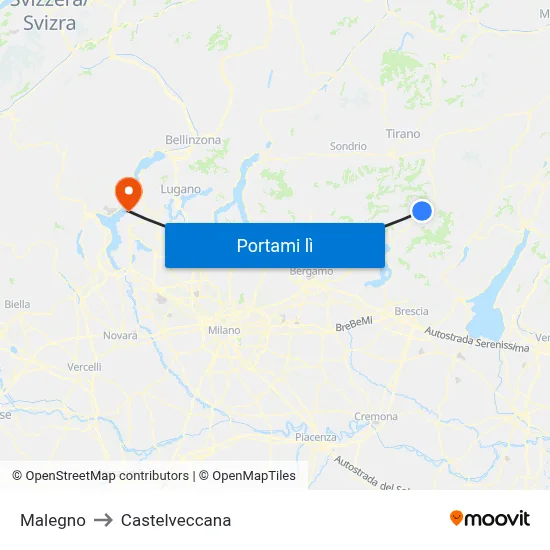 Malegno to Castelveccana map