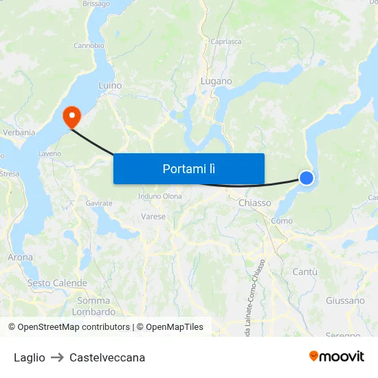 Laglio to Castelveccana map