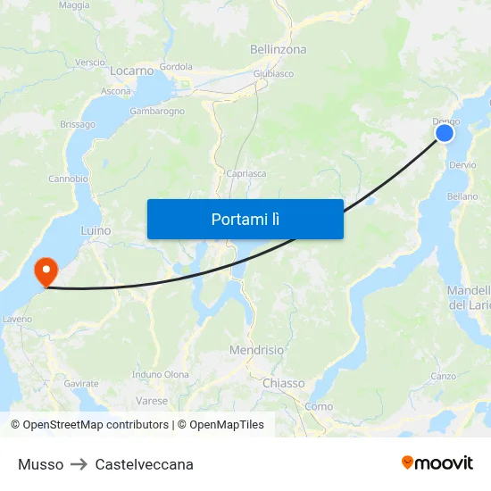 Musso to Castelveccana map