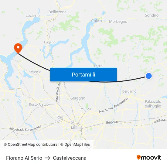 Fiorano Al Serio to Castelveccana map