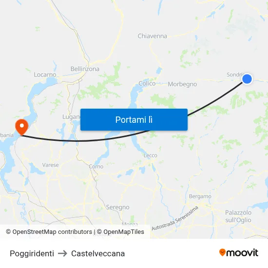 Poggiridenti to Castelveccana map