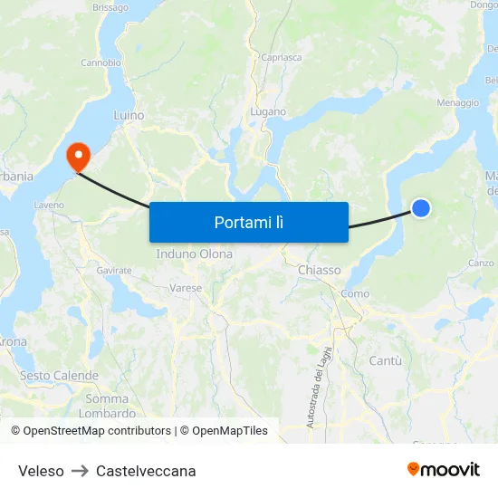 Veleso to Castelveccana map