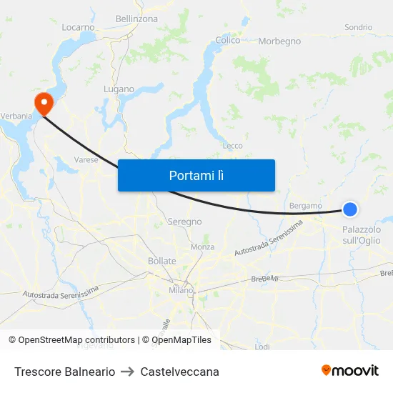 Trescore Balneario to Castelveccana map