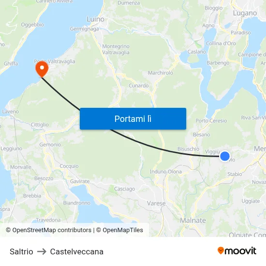 Saltrio to Castelveccana map