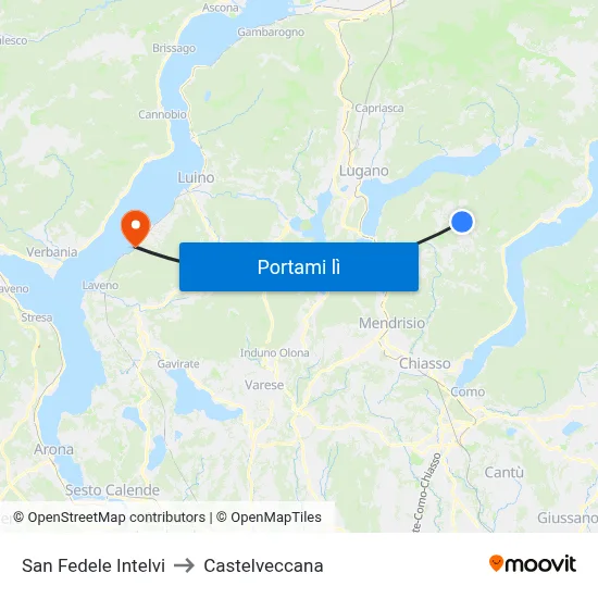 San Fedele Intelvi to Castelveccana map