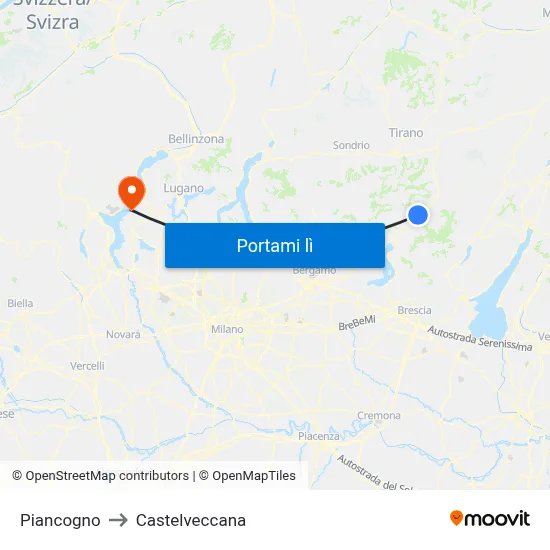 Piancogno to Castelveccana map